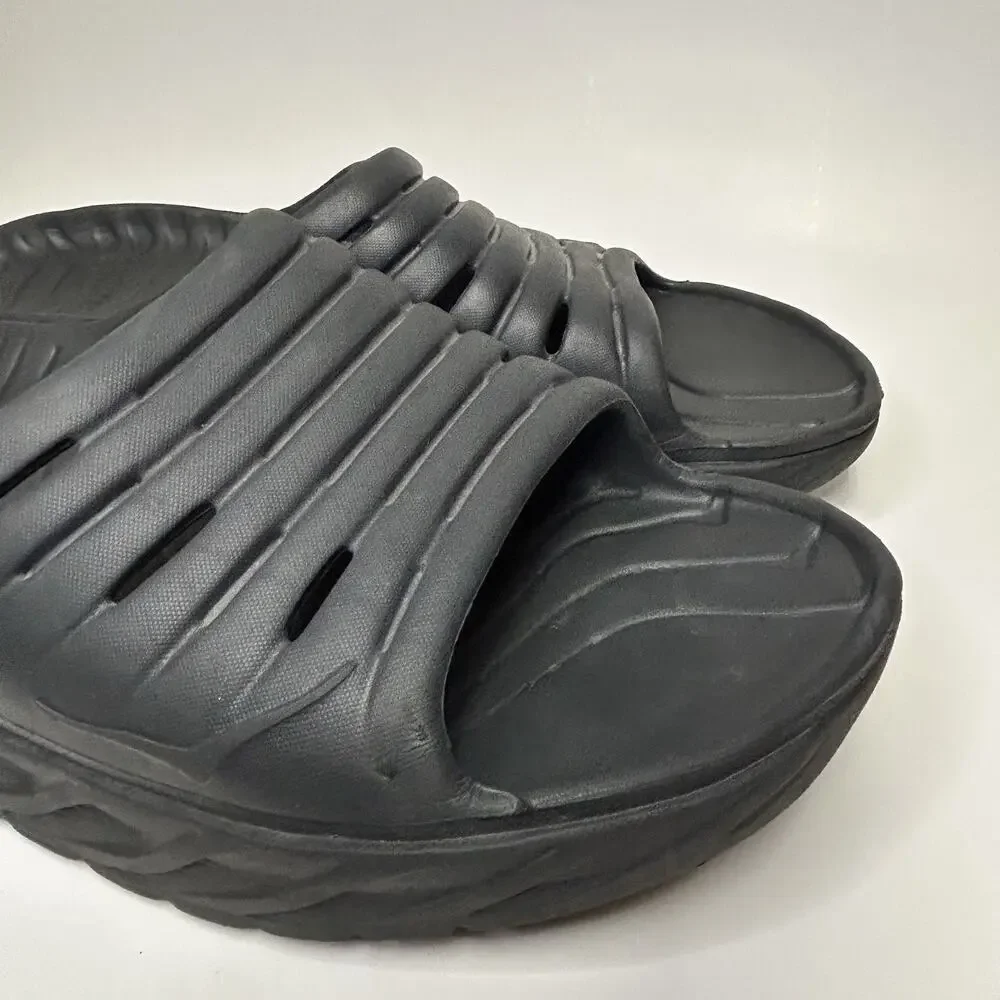 Hoka One One Ora Recovery Slide 2 Sandals Mens Size 12 Black Slip On Comfort